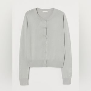 H&M Light Gray Fine-Knit Cardigan